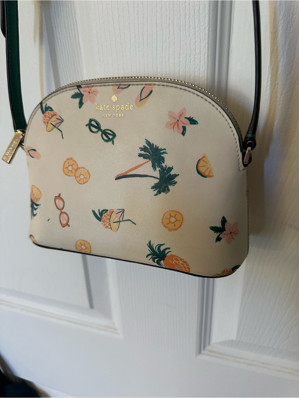 kate spade Cream Tropical Motif Crossbody Bag
